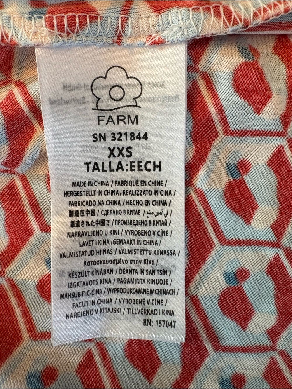 FARM Rio Cashew Mix Knot Maxi Dress Womens XXS Multicolored NWT Plunging V-Neck - Picture 12 of 12